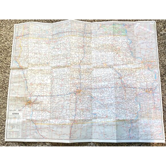 Iowa Highway State Map Road Travel Cedar Rapids Waterloo Sioux City Vintage - Picture 6 of 8